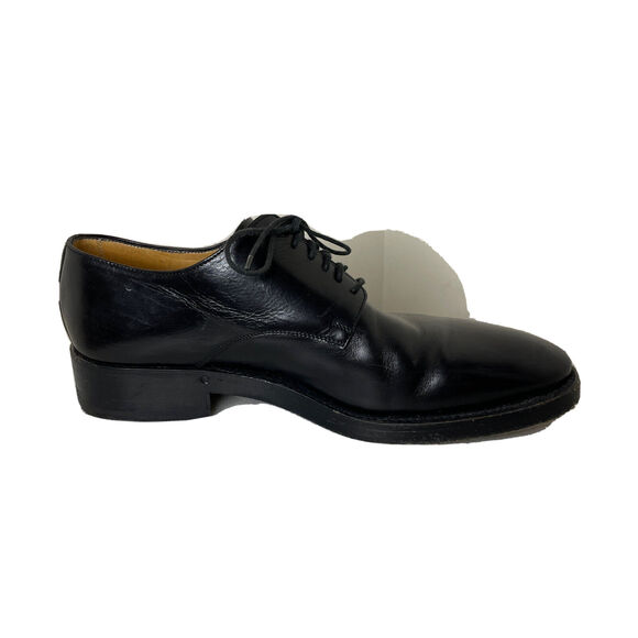 L.F. LIDFORT FOR BARNEYS NY MEN\'S BLACK LEATHER OXFORD SHOES SZ 7 MADE IN ITALY main image 10